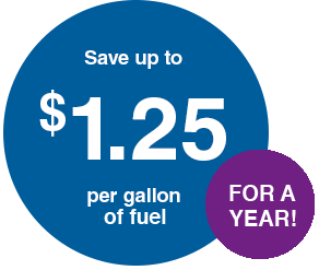 Save an additional 25˘ per gallon of fuel for a year®